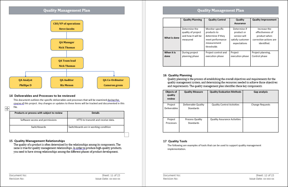 QMS Quality Management Plan Template, QMS Quality Management Plan Template Word, QMS Quality Management Plan Word Template