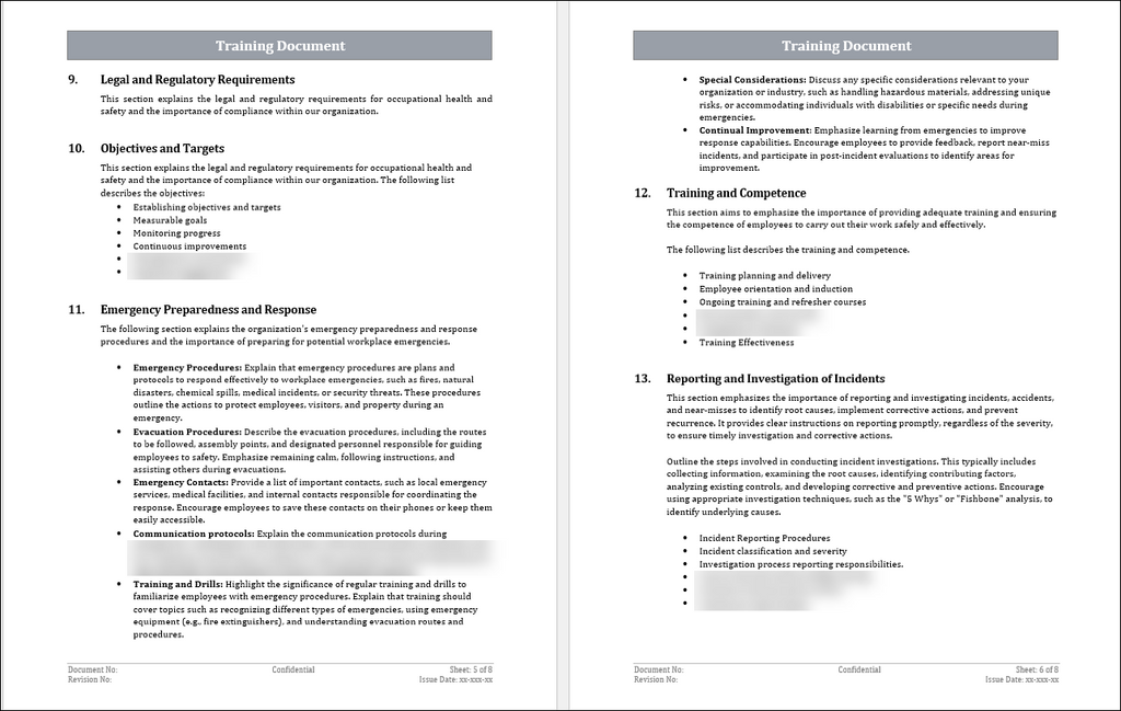 ISO 45001 Training Document Template
