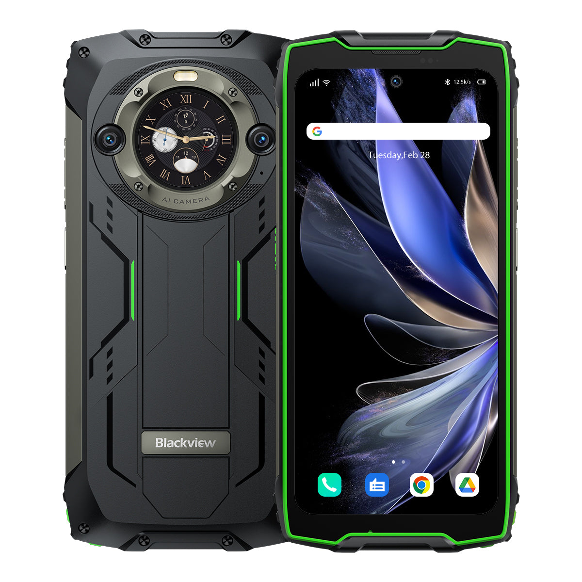 

Blackview BV9300 Pro 8/12GB+256GB 6.7-Inch Main & 1.3-inch Round Secondary Display Built-in 100LM Flashlight 15080mAh 4G Ruggedized Phone 12GB+256GB /, Green