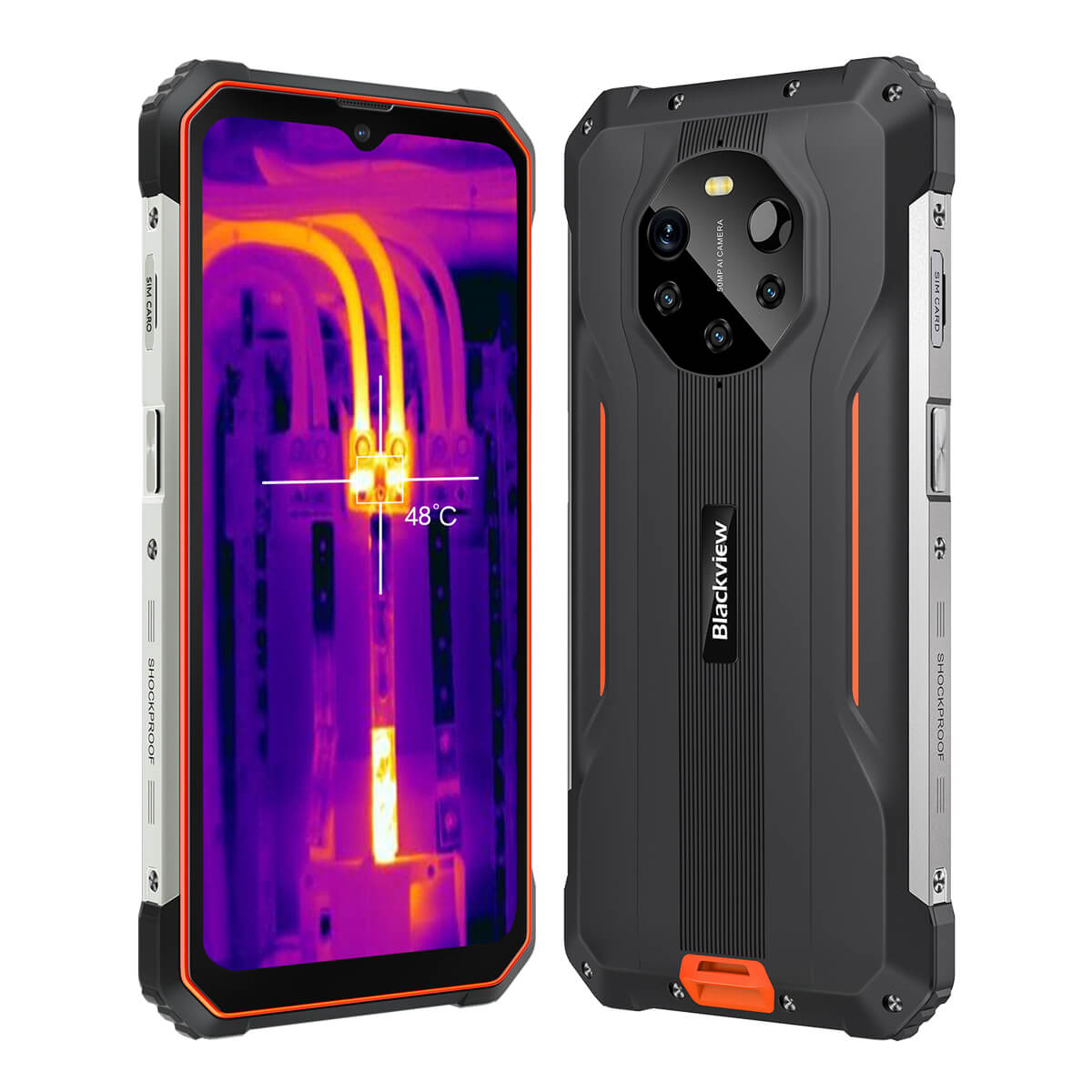 

Blackview BL8800 Pro 6.58" 8+128GB 5G Thermal Imaging Rugged Phone 8GB+128GB / Orange