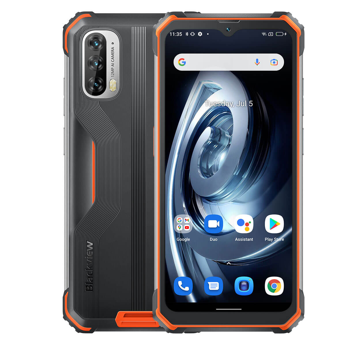 

Blackview BV7100 13000 mAh 6.58" 6+128GB 4G Ruggedized Big Battery Phone 6GB+128GB / Orange