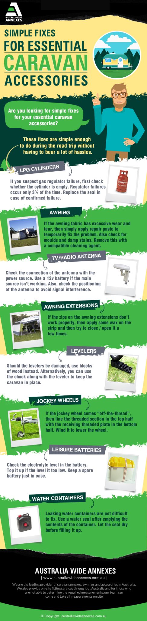 Simple Fixes for Essential Caravan Accessories - AWA Infographic 