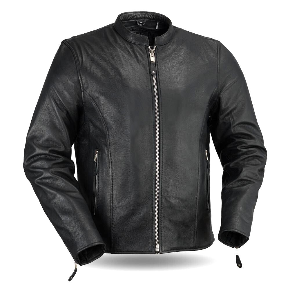 HOGS BREATH PREMIUM MENS CLASSIC LEATHER JACKET - FTW USA