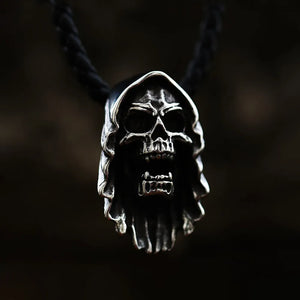 Grim Reaper Skull Pendant Skull Necklace - Gothicq