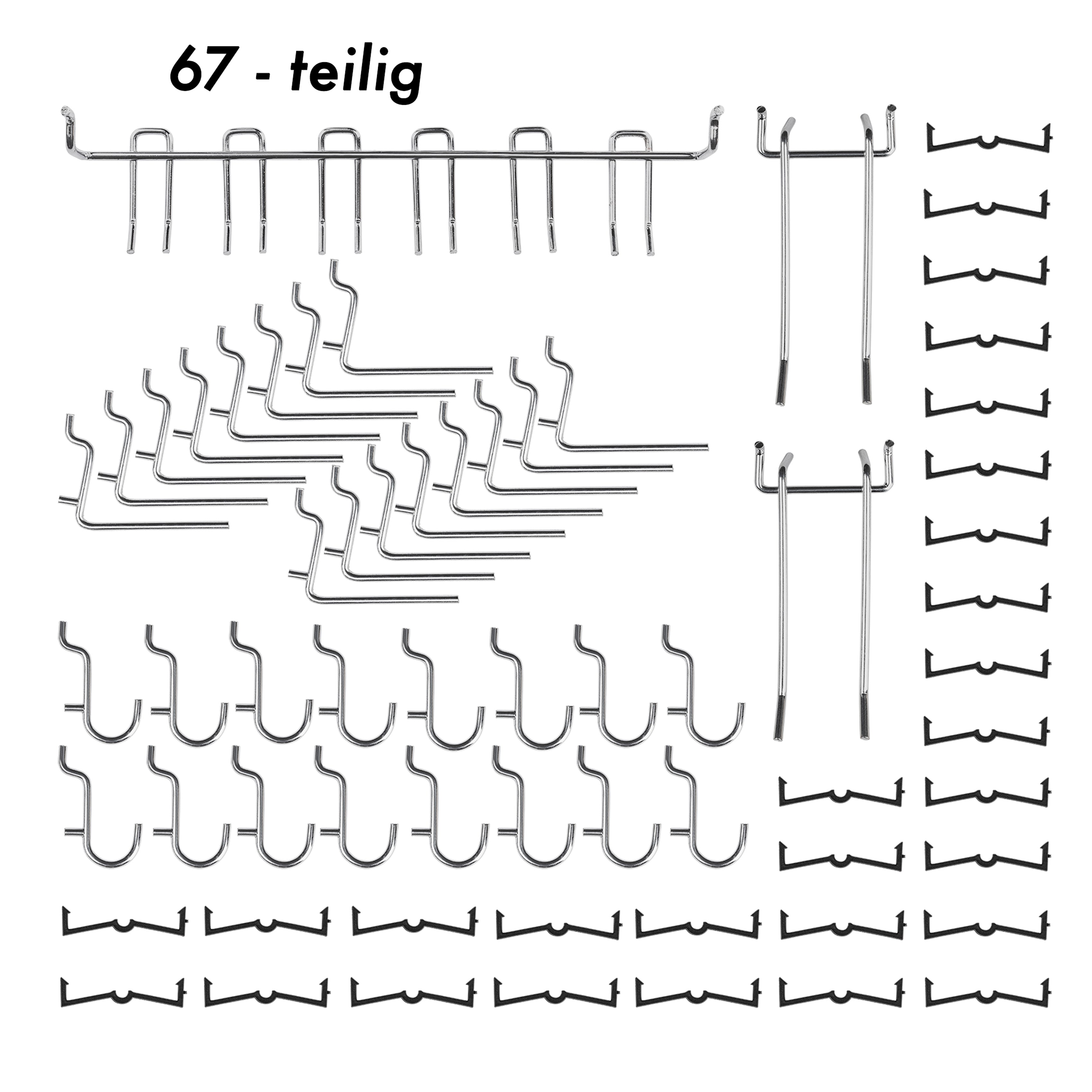 Lochwandhaken-Sortiment für Lochwand aus Holz 25,4 mm (Pegboard®) 67-teilig - Lochfabrik product image