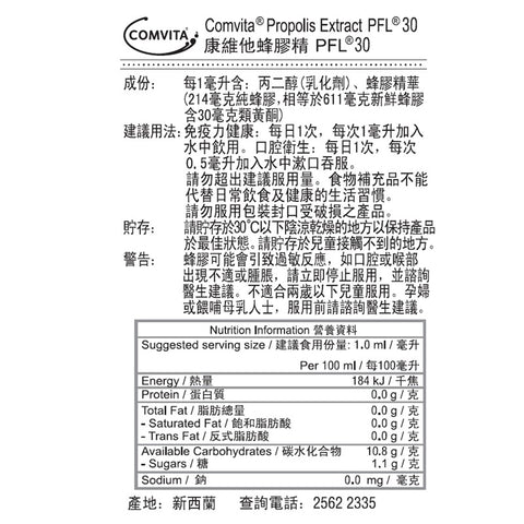 nutrition label