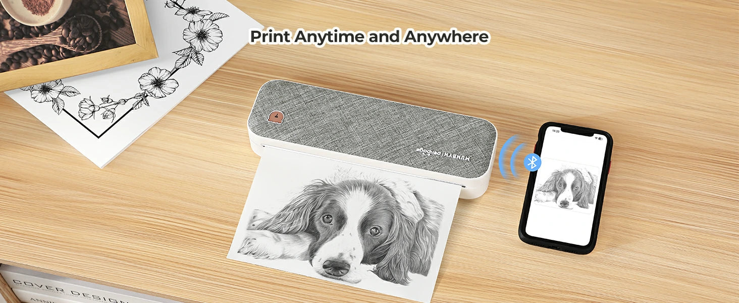 MUNBYN ITP01 A4 Thermal Printer helps you print anywhere.
