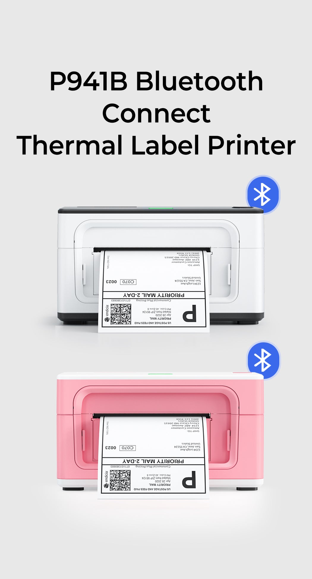 MUNBYN P941B Bluetooth Thermal Label Printer allows you to print wirelessly from your mobile phone or tablet.