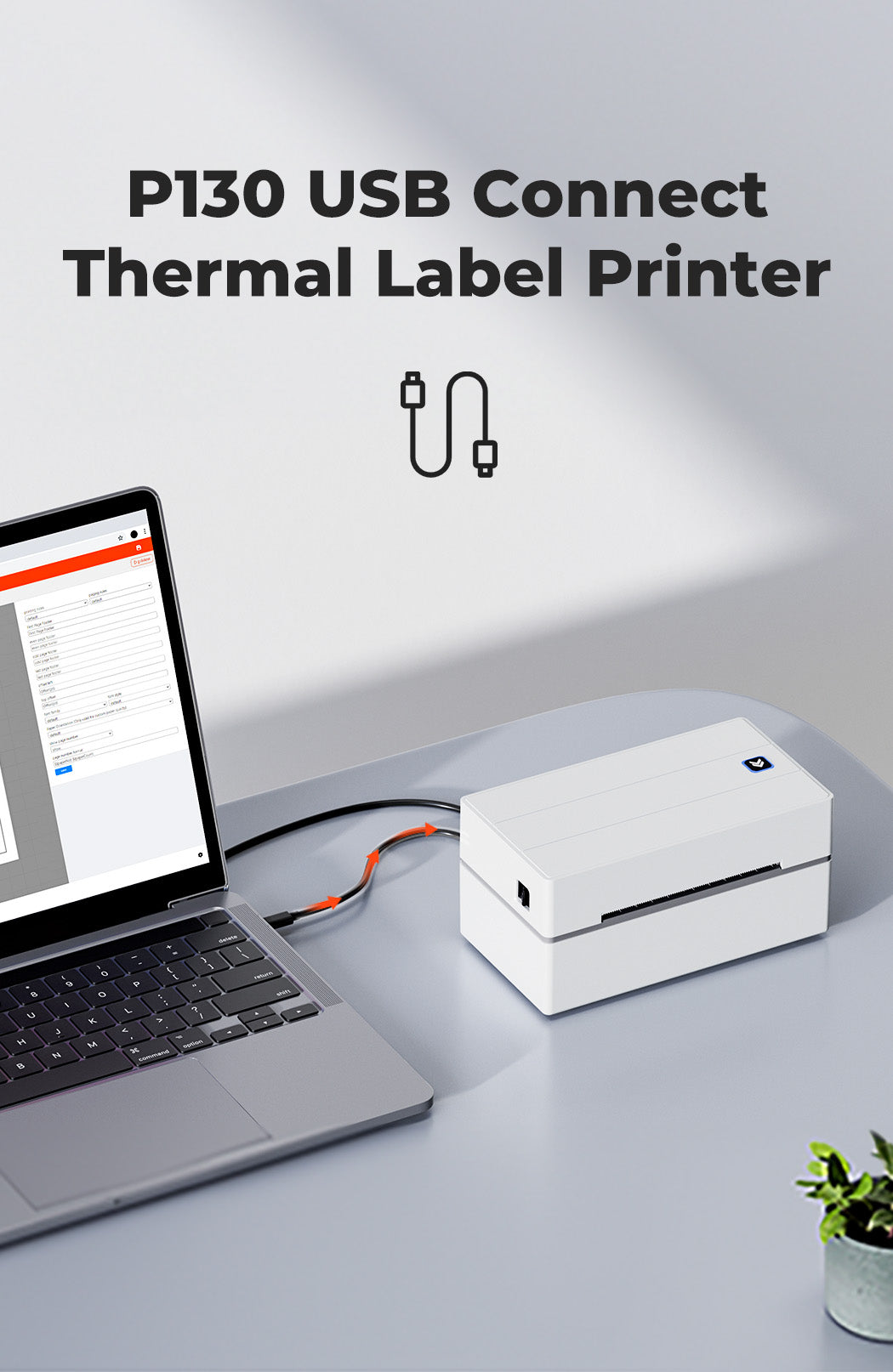MUNBYN P130 white direct thermal label printer is the perfect choice for office workers who need a reliable and fast shipping label printer.