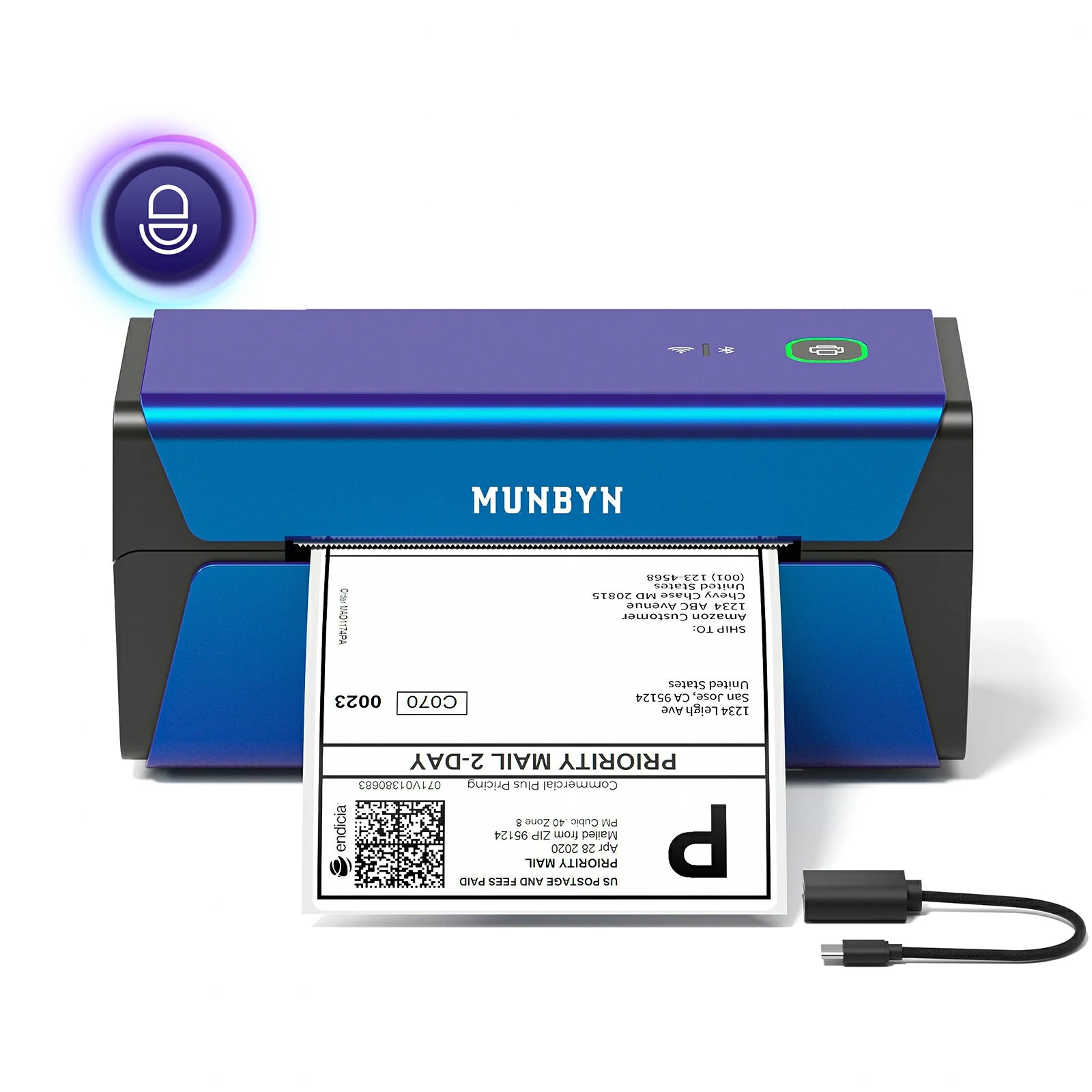 MUNBYN Voice Controlled Wireless Thermal Label Printer P44S