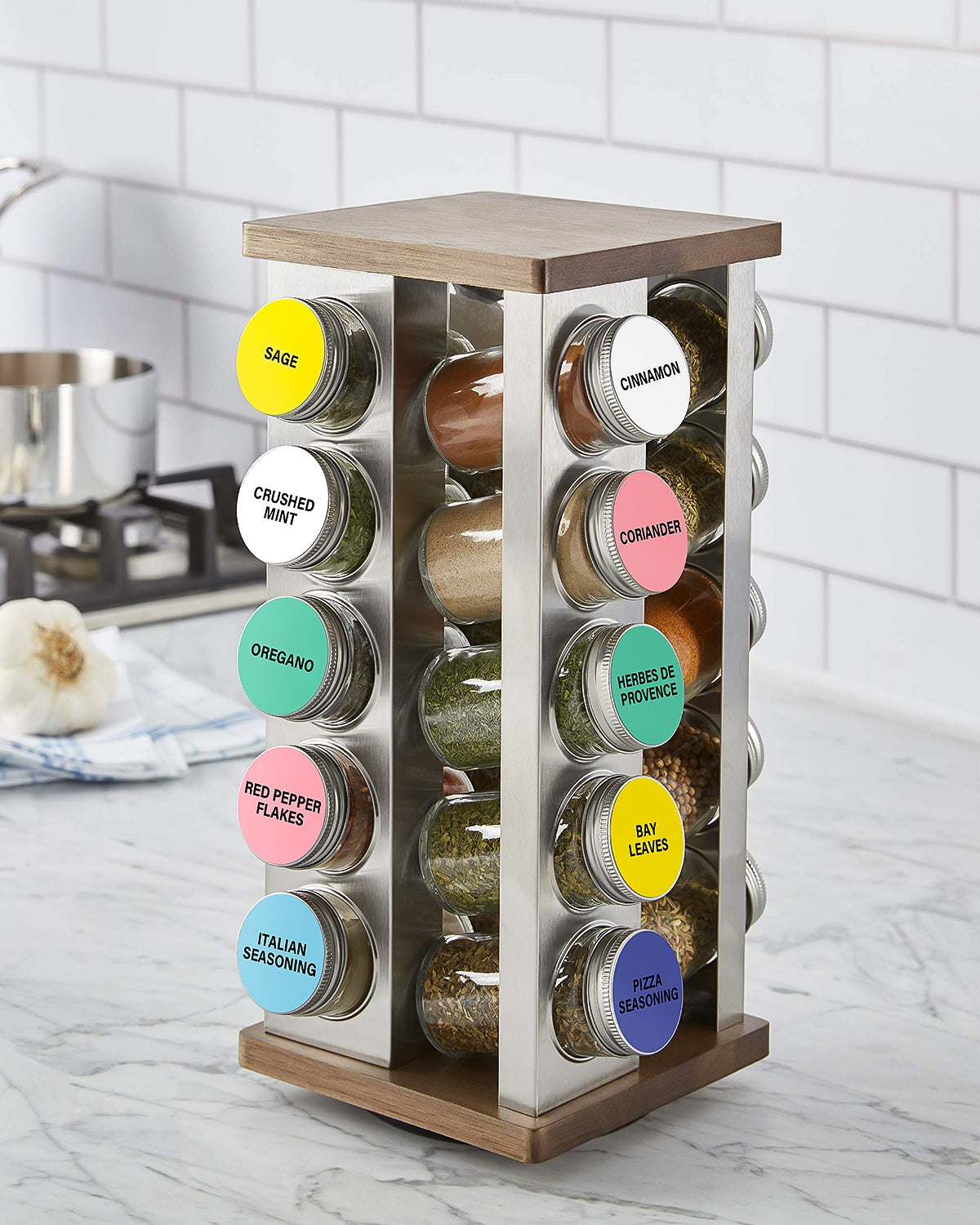 MUNBYN circle labels can be used to label jars as spice labels.