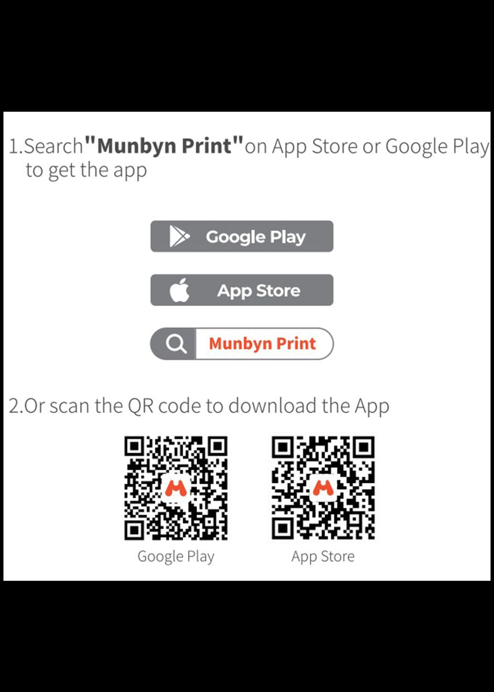 Download MUNBYN Print app to design and print labels via Bluetooth.