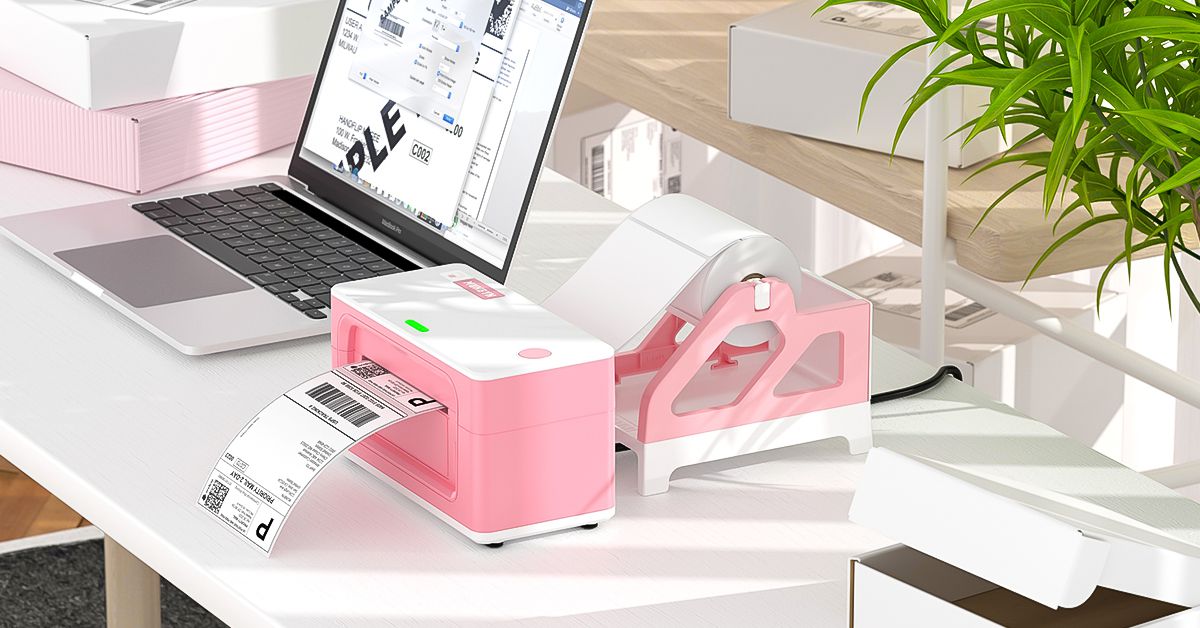 MUNBYN®  Pink Sticker Label Roll Holder