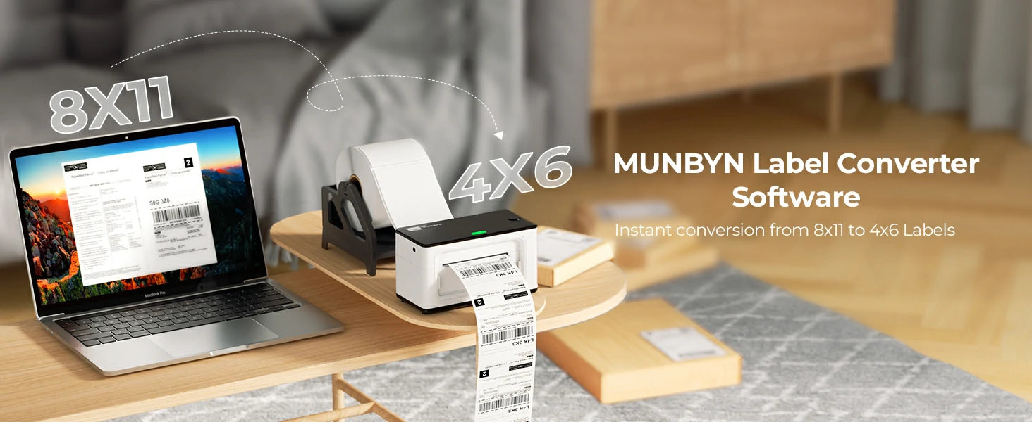 By using the MUNBYN Label conversion application, MUNBYN thermal printers can easily print out USPS labels.