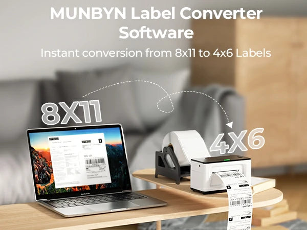 By using the MUNBYN Label conversion application, MUNBYN thermal printers can easily print out shipping labels.