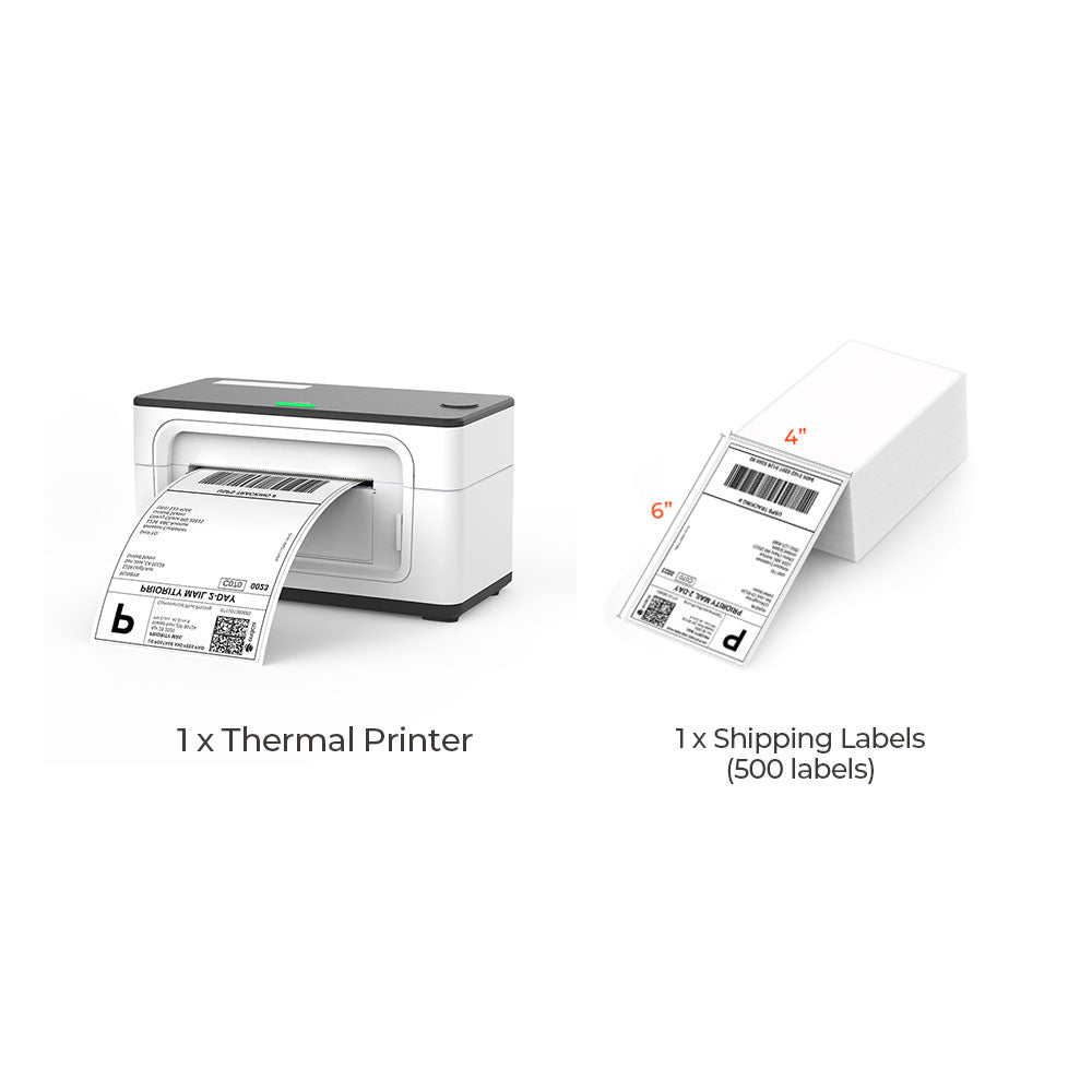 MUNBYN Thermal Label Printer Starter Kit.Thermal label printer，thermal shipping label printer，shipping label printer、sticker printer、label printer for shipping