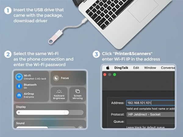 The steps to connect MUNBYN P129S WiFi printer to PCs.