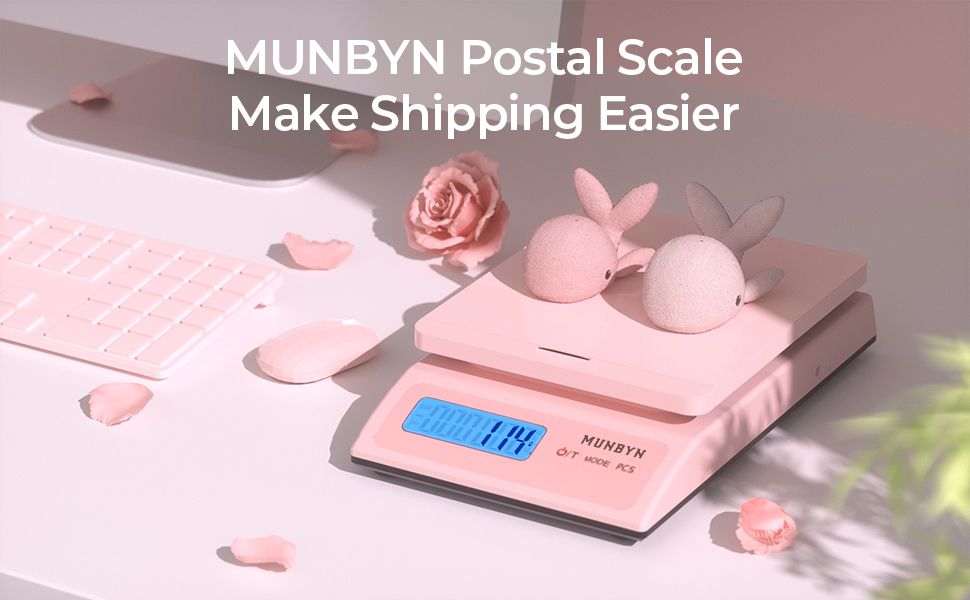 MUNBYN pink postal scale is accurate, durable, portable, and easy to use.