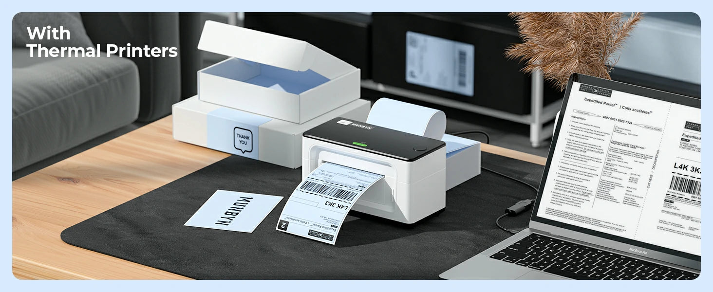 MUNBYN 4x6 inch color shipping labels are perfectly compatible with thermal label printers. 