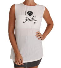 Load image into Gallery viewer, White Silk I LOVE ITALY Cami T-shirt
