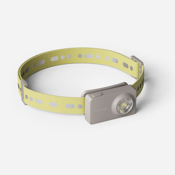 Monocle rechargeable headlamp from front #color_sandgray