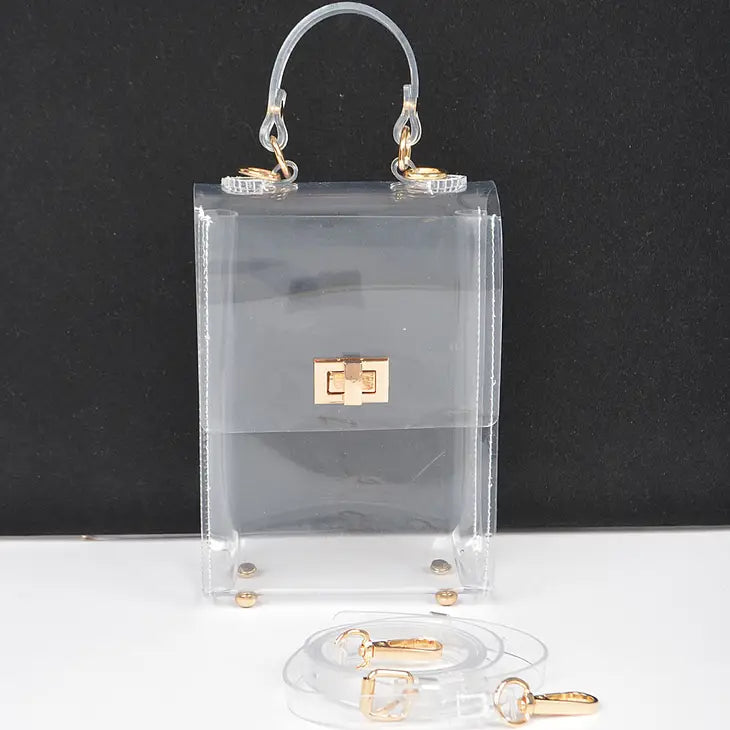 Transparent Top Handle Flap Clutch