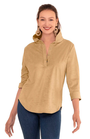 Ultra Suede Pop Over Top - Ada & Lo 