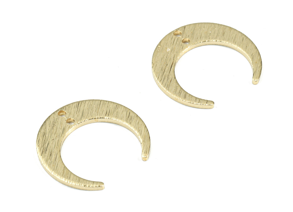 Brass Wavy Half Moon Earring Stud - Raw Brass Semi Circle Earring Post –  DOMEDBAZAAR