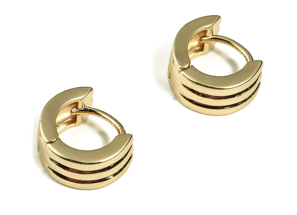 Gold Huggie Hoop Earrings - 18K Gold Plated Brass Hoop Findings - 5 Lo –  DOMEDBAZAAR