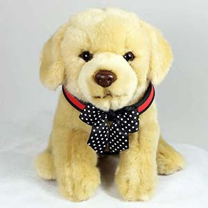 Cute stuffed doggie showing Tre Ponti Charisma Strap harness in Red