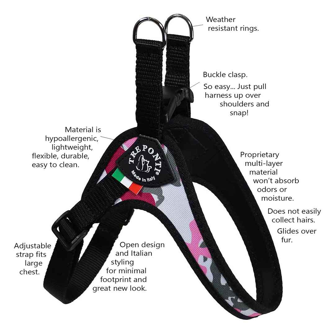 Tre Ponti Camo Adjustable Harness features