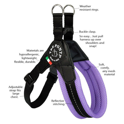 Tre Ponti Mesh Adjustable Harness features