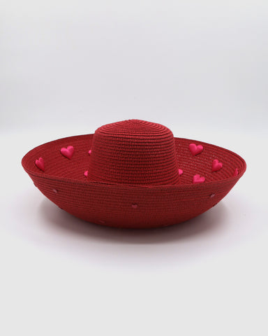 boater hat with hearts