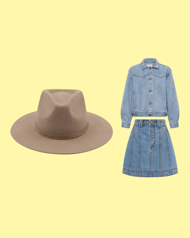country glam outfit denim on denim