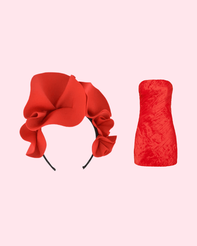 poppy red fascinator