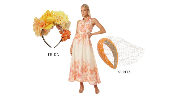 spring racing dresses and headwear pairing for cox plate day