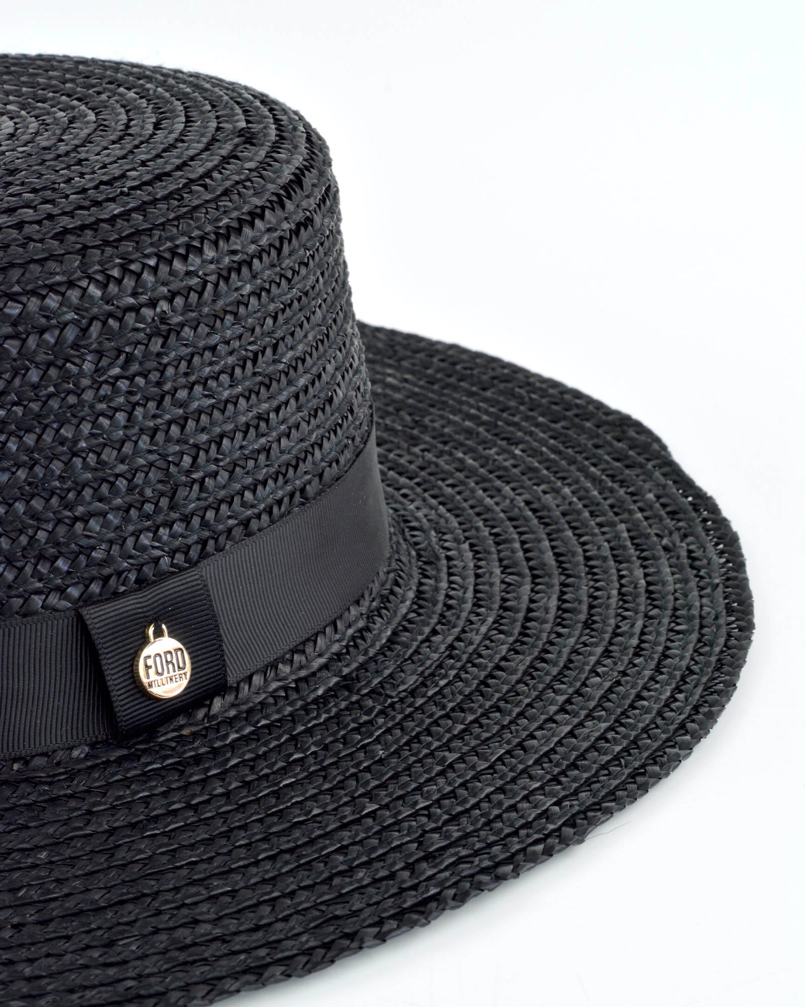 black straw summer hat