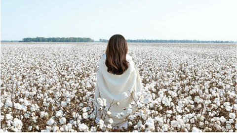 Women Walking in Cotton Field Luxury Bed Linen