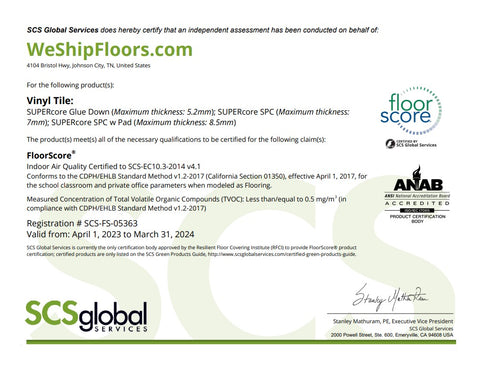 FloorScore Certification