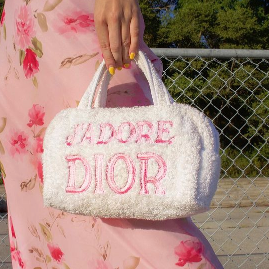 dior terry cloth bag