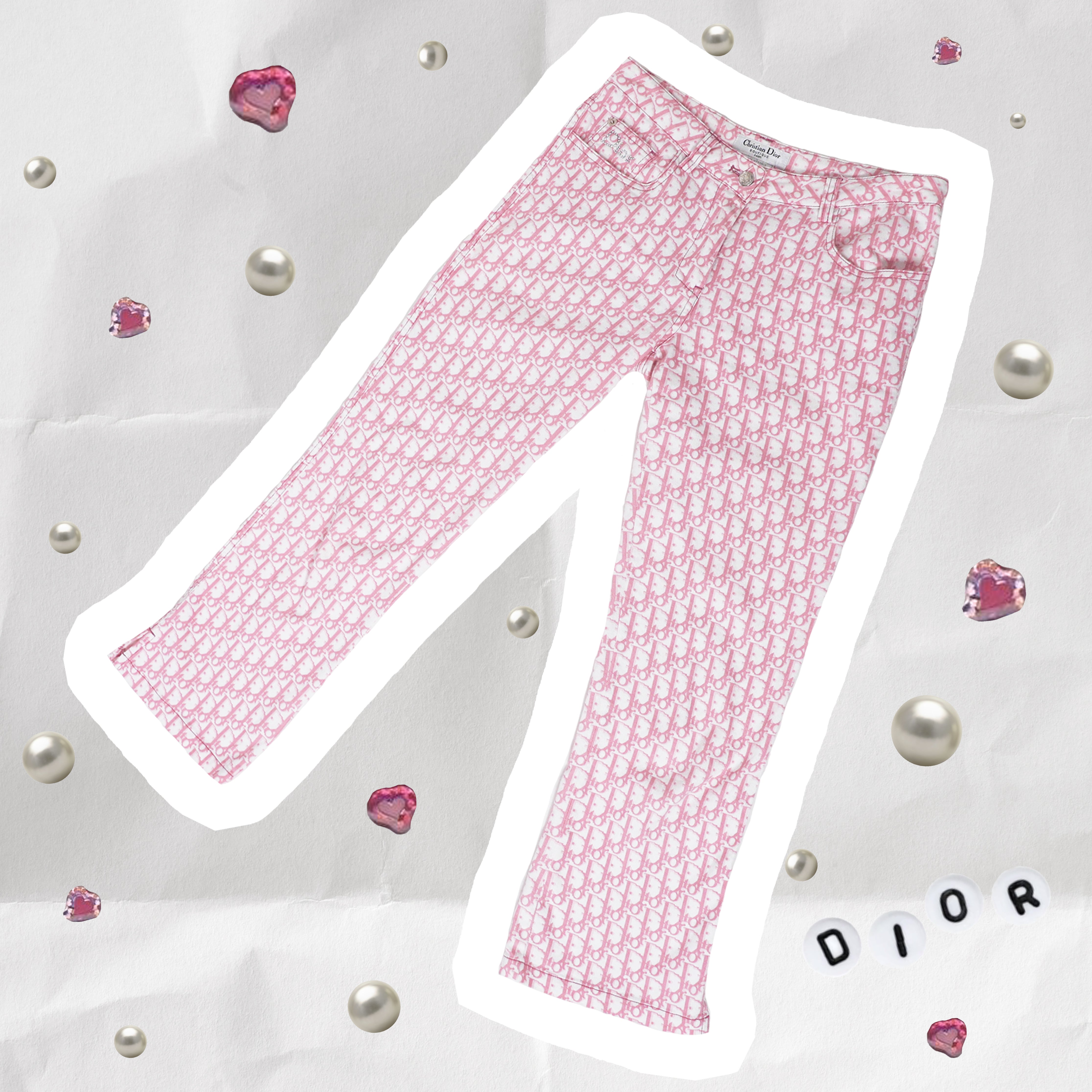 Dior  Pants  Jumpsuits  Christian Dior Vintage Trotter Monogram Pants 2a  Bottoms Pink Cotton 11294  Poshmark