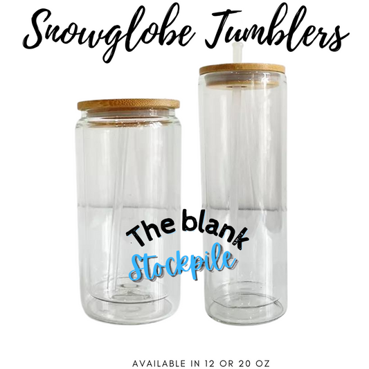 SNOWGLOBE Tumbler 12OZ Sublimation w/ predrilled hole