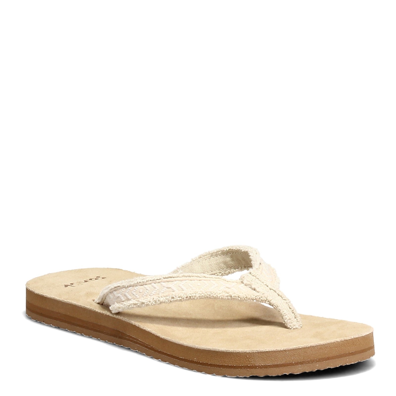 Sanuk Flip Flops Mens Brown Woven Textured Comfort Sandal Slipper Natural  Yogi 3