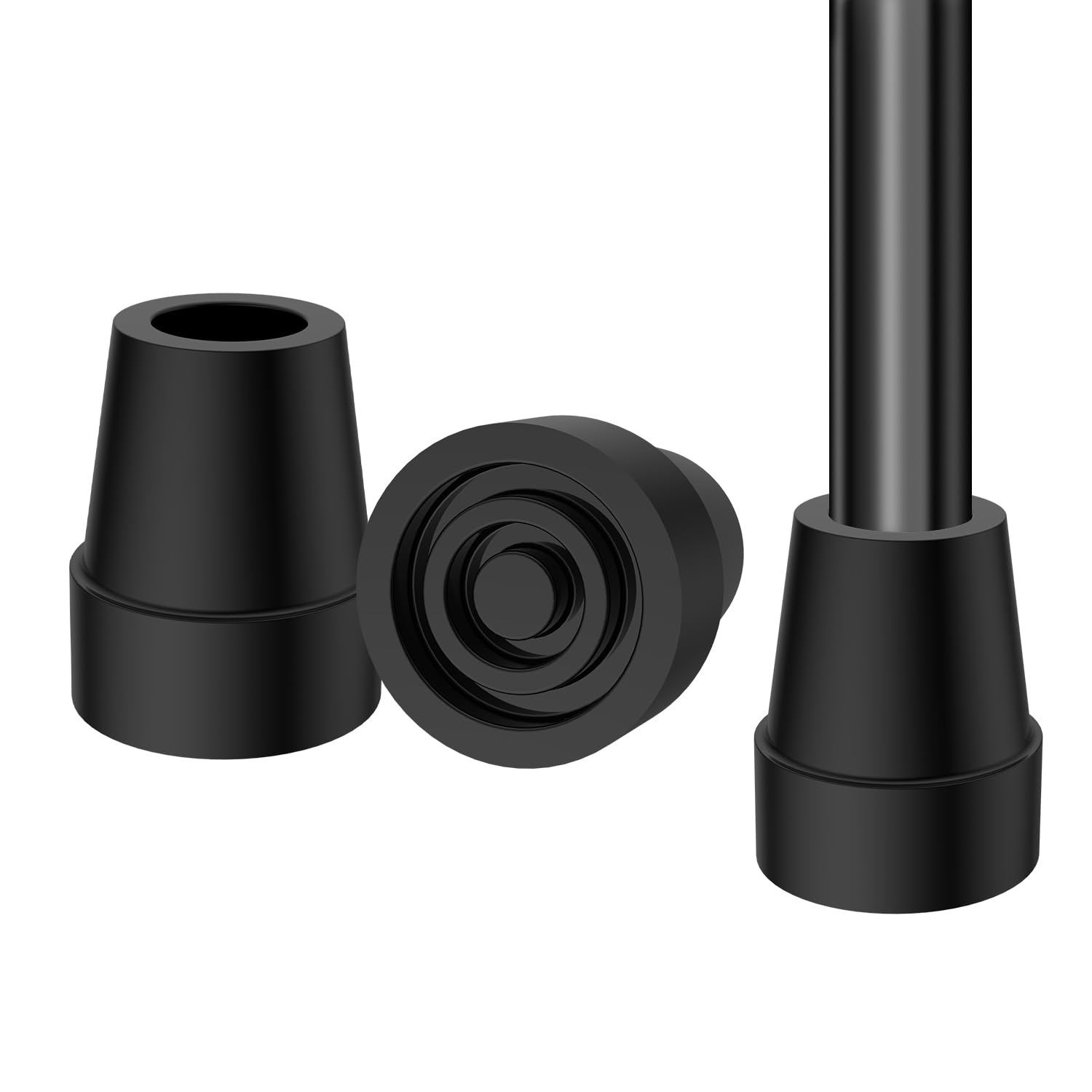 2-Pack Non-Slip Stable High-Strength Rubber Cane Tip