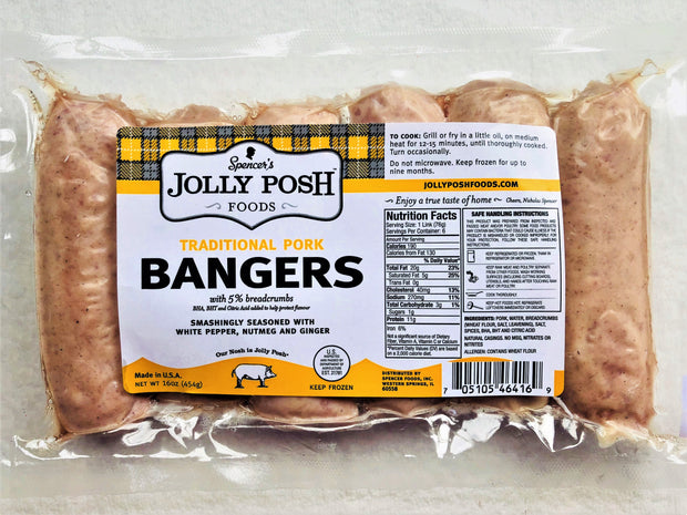 Traditional Pork Bangers 1lb Jolly Posh Foods 