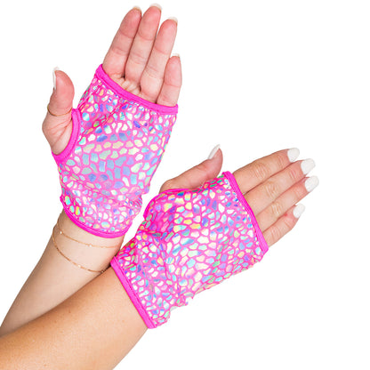 Open Finger Gloves Hot Pink 6007