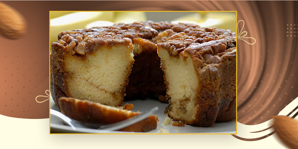 Traditional Banana Walnut Coffee Cake:
