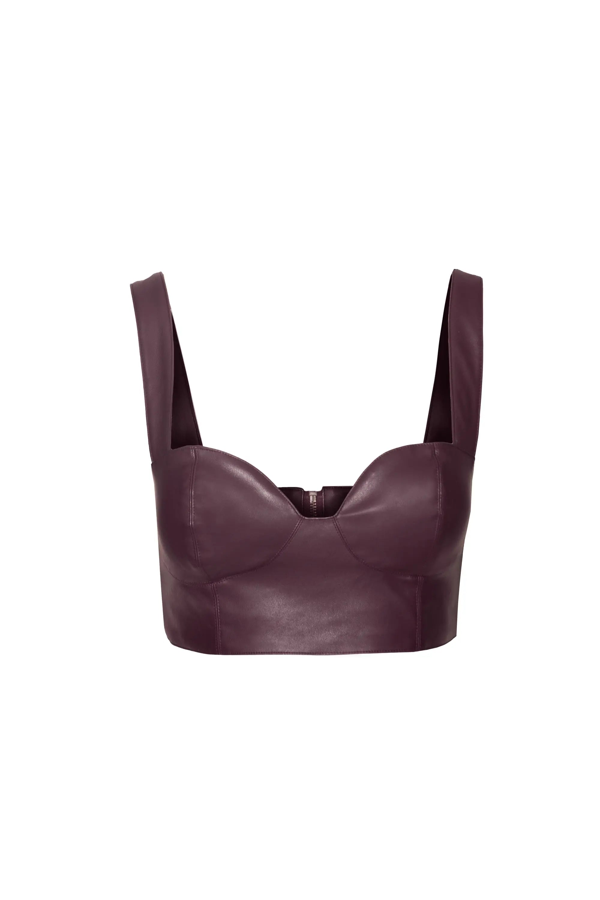 Koa Port Royale Purple Vegan Leather Crop Corset Bustier