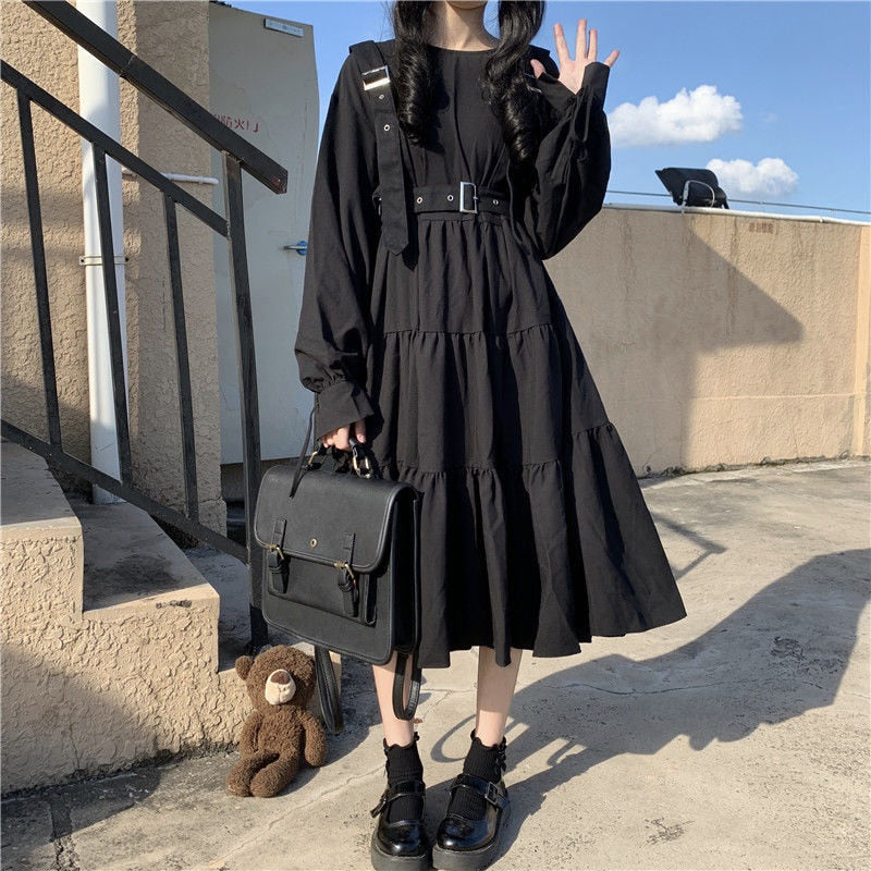 Japanese Harajuku Black Dress