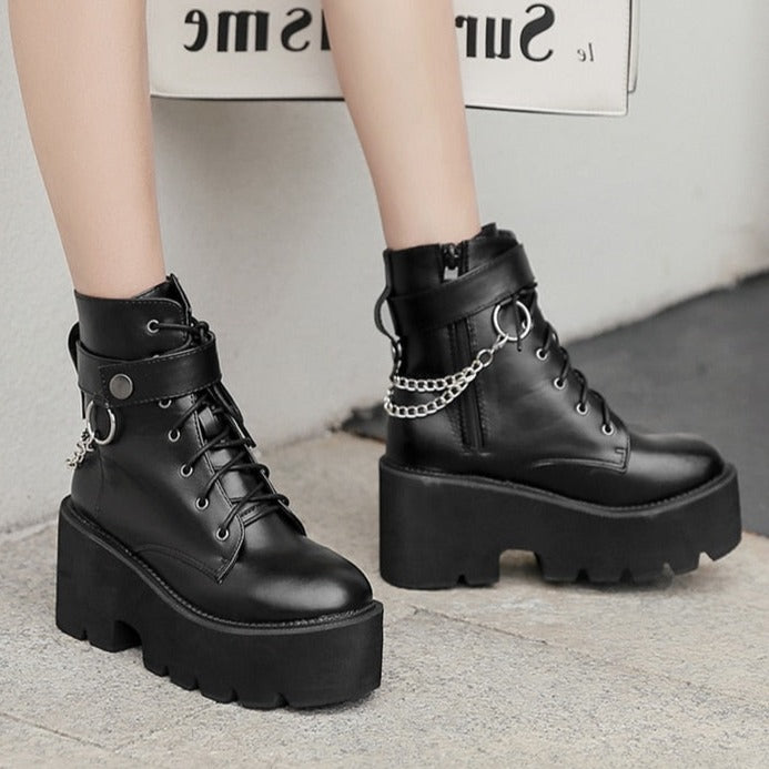 Aesthetic Gothic Punk Style Platform Shoes